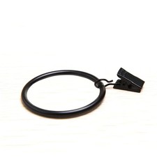 Large Curtain Rings with Clips 10 Pack 2.5 Inch Rustproof Metal Black Curtain Accessory price
