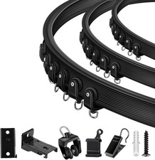 Ceiling Curtain Track, Flexible Bendable Curtain Track 12Ft Black Curved Curtain Curtain Accessory price
