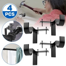 4pcs Curtain Rod Bracket Hang Holders Single Hook Right Into Window Frame Decor Curtain Accessory price