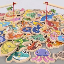 Magnetic Fishing Game Set Kids Montessori Wooden Educational Toy Birthday Gift Education Sets price
