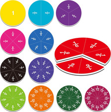 78 PCS Magnetic Fraction Tiles, Educational Math Learning Manipulatives Set for Education Sets price