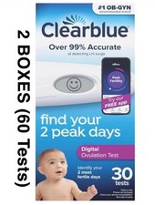 (2 Box) Clearblue Digital Ovulation Test Kit - 60 Tests -Early Detect Exp 8/2027 Pregnancy / Ovulation Test price