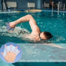 1Pair Paddle Gloves Silicone Hand Fins Swim Webbed Finger Palm Swimming Flippers Fins (Outdoor) price