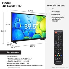 Samsung F6000F 40" LED FHD 1080p Smart TV Televisions price