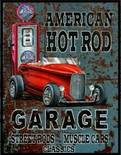 American Hot Rod GARAGE Steel Rods Muscle Cars Classics  Drag Race Show MAGNET American Classics price