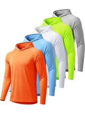 5 Pack Mens UPF 50+ Sun Protection Long Sleeve Hoodie Quick Dry Rash Guard American Classics price