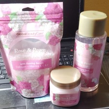 Global Beauty Care Rose & Peony Bath Set Bath Salts Body Wash Body Butter Body Care Sets price