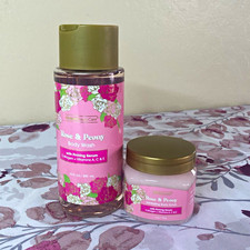 Global Beauty Care Rose & Peony Body Wash 10 fl oz + Exfoliating Scrub 6 oz Body Care Sets price