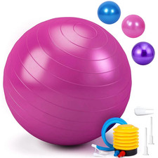 Anti-Burst Yoga Ball with Pump, 330lbs Capacity for Fitness, Pilates & Office Pilates Ball price