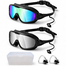 2 Pack Adult Swim Goggles No Leak Anti Fog Wide View UV Protection Men Women Swim Goggles price