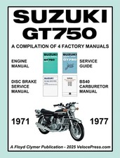SUZUKI GT750 WORKSHOP MANUAL 1971-77 – A COMPILATION OF 4 FACTORY WSM F. CLYMER Compilation Books price