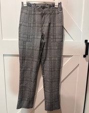 Vylette Girls Size 7 Plaid Dress Pants Gray Black White Zip Closure Girls' Pants price