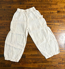 Zara Girls Size 7 Beige Linen Cargo Pants Drawstring Elastic Waist Girls' Pants price