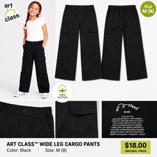 art class girls (M)8 wide leg cargo stretch pants black new with tags target 😍 Girls' Pants price