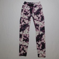 Avia Girls Leggings Size M 7-8 Purple White Tie Dye Splatter Workout Pants Pocke Girls' Pants price