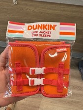 Dunkin Donuts Life Jacket Koozie Cup Cooler Sleeve RARE NEW HARD TO FIND Life Jacket price