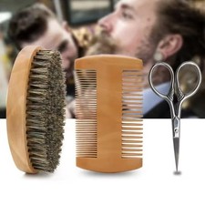 Men’s Boar Hair Beard Brush – Soft Bristle Mustache Grooming, Wooden Handle Hair Brush and Comb price