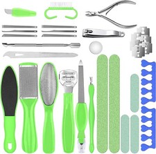 Pedicure Tools Supplies 32 piece Set, Callus Remover with Foot File and shaver. Manicure / Pedicure Supplies and Sets price