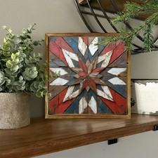 Rustic Patriotic Barn Star Wooden Plaque 4th of July Independence Day Decoration Wooden Wall Art price