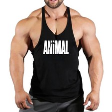 Men Tank Top Bodybuilding Gym Workout Fitness Cotton Sleeveless Stringer Vest Fitwear (Fitness Clothing) price