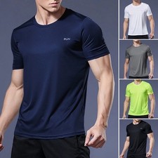 Men’s Quick Dry Sports T-Shirt – Running, Soccer Jersey, Gym Fitness Compression Fitwear (Fitness Clothing) price
