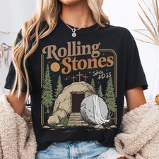 Rolling Christian T-Shirt,  Stones Easter Clothing, Jesus Christ Shirt Fitwear (Fitness Clothing) price
