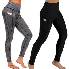 Yoga Sports Pants Pockets Compression Leggings Fitness Tight Workout Trousers Fitwear (Fitness Clothing) price