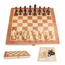 Wooden Chess Set 12x12" Board Classic Game Portable Family Kids Adult Gift Chess price