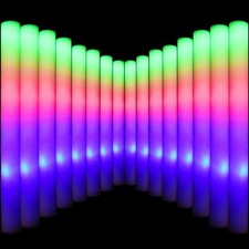 LifBetter 50 PCS/Pack 16 LED Foam Glow Sticks, 3 Modes Flashing Multicolor Light Camping Set & Festival Package price