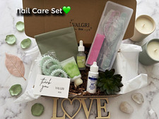 VALGRI Box Manicure Set w/ Tools Case, Cuticle Remover, Nail Oil, Hand Cream Nail Care Cream price
