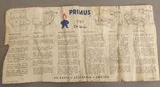 Vtg PRIMUS 2082 De Luxe Propane Stove Orig Paper Instructions Directions Only Gas Stove & Lux price