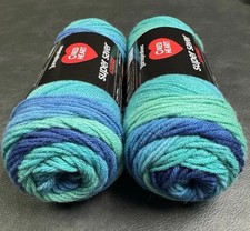 Red Heart Super Saver Cool Stripe Arylic Yarn 5oz each skein, 278 Yds, 2 Pack YDS price