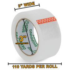 Shipping Depot Carton Box Sealing Clear Packing Tape 3" x 110 Yds up tp 96 Rolls YDS price