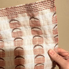 2 yds Rebecca Atwood INDOOR OUTDOOR Uphol Fabric- Crescent Plaid / Shell Pink YDS price