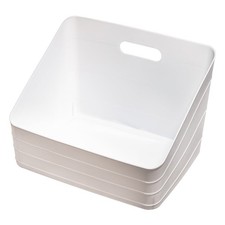 Wide Plastic Slanted Closet Organizer Bin with Handle, Arctic White Closet Organizer price