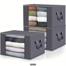 3pcs Large 60L Closet Organizer Foldable Fabric Storage Box Bin Clothes Bedroom Closet Organizer price