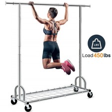HOKEEPER 450 lbs Heavy Duty Rolling Collapsible Clothing Garment Rack w/Shelves Closet Organizer price