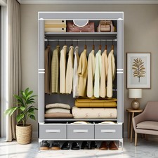 Portable Closet Wardrobe Clothes Rack Storage Organizer Shelf Stand w/ 3 Drawers Closet Organizer price