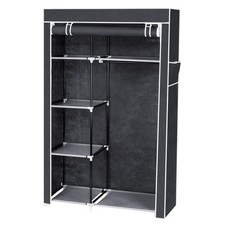64" Portable Closet Storage Organizer Wardrobe Clothes Rack with Shelves Gray Closet Organizer price