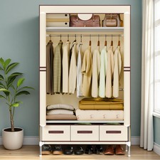 Portable Closet Wardrobe Clothes Rack Storage Organizer Shelf Stand w/ 3 Drawers Closet Organizer price