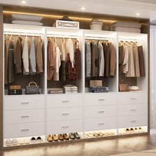 Set of 4 Walk-in Closet Organizer System Wardrobe with Drawers and Hanging Rods Closet Organizer price