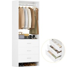 2FT Closet System with 3 Drawers ＆ Hanging Rod, 24'' Small Wardrobe Clothes Rack Closet Organizer price