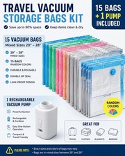 BAGSMART Vacuum Bags for Travel with Rechargeable Air Pump, Portable Space Storage Bag price