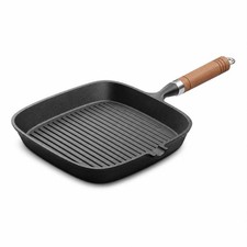 Cast Iron Grill Pan Steak Frying Skillet Wooden Handle BBQ Camping Kitchen Camping Kitchen price
