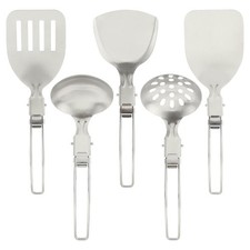 5Pcs Camping Kitchen Utensil Set,Stainless Steel Portable Folding Outdoor Coo... Camping Kitchen price