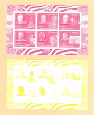 2000 TURKMENISTAN { US PRESIDENTS 1929-1969 } TEST COLOR SHEETS IMPERFORATE MNH Test Sheets price
