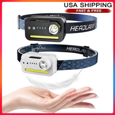 COB LED Headlamp USB Rechargeable Headlight Torch Work Light Bar Head Band Lamp Headlamp price