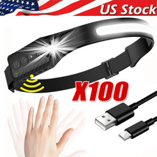 COB LED Headlamp USB Rechargeable Headlight Torch Work Light Bar Head Band Lamp Headlamp price