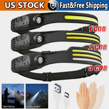 COB LED Headlamp USB Rechargeable Headlight Bar Head Band Torch Work Light 6000K Headlamp price