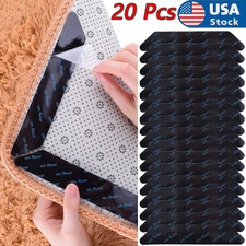 20 Pcs Carpet Mat Adhesive Grippers Non Slip Rubber Rug Stickers Reusable Tape. Mat price